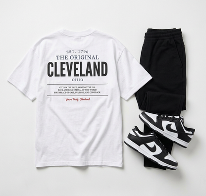 Cleveland Vintage Logo Oversized Tee — Premium Heavyweight