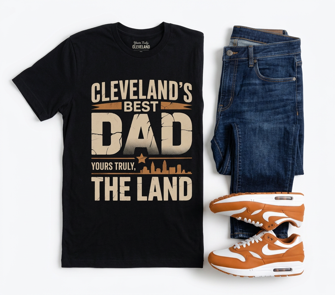 Cleveland's Best Dad T-Shirt — The Land Skyline Father’s Day Tee