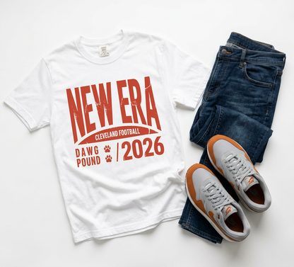New Era Cleveland Football T-Shirt — Dawg Pound 2026 Fan Tee