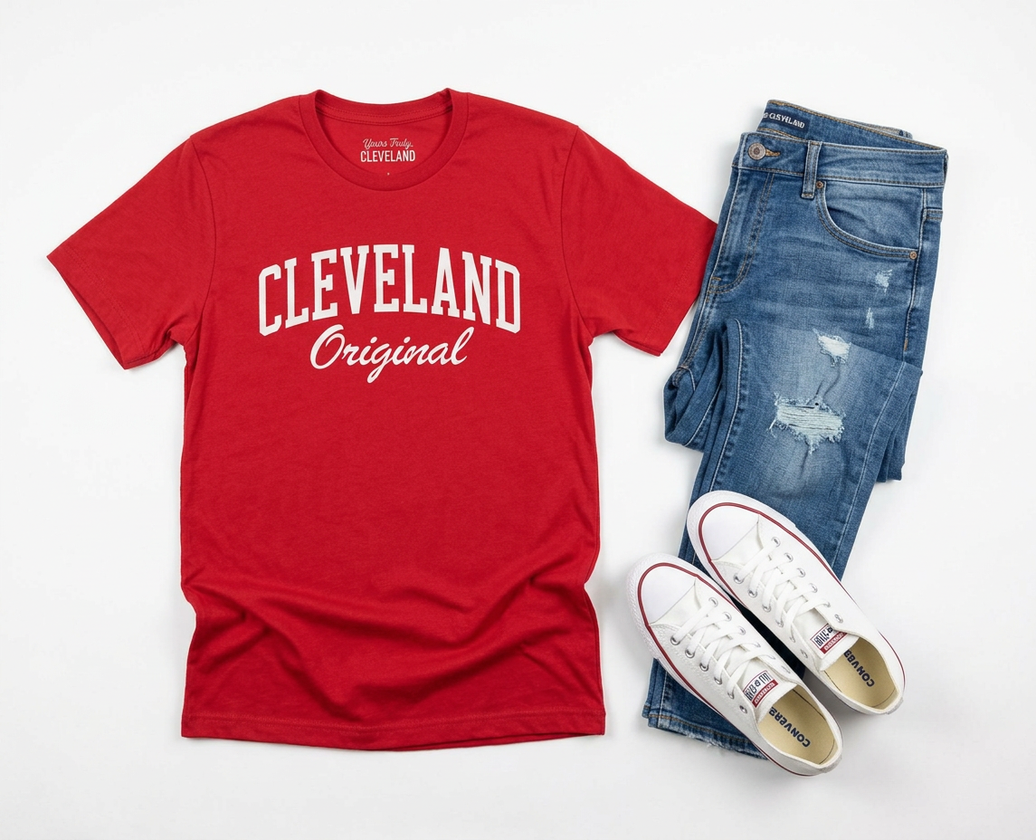 Cleveland Original T‑Shirt — Vintage Collegiate Crew Tee