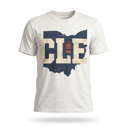 Cleveland CLE Ohio State Outline Tri-Blend Tee