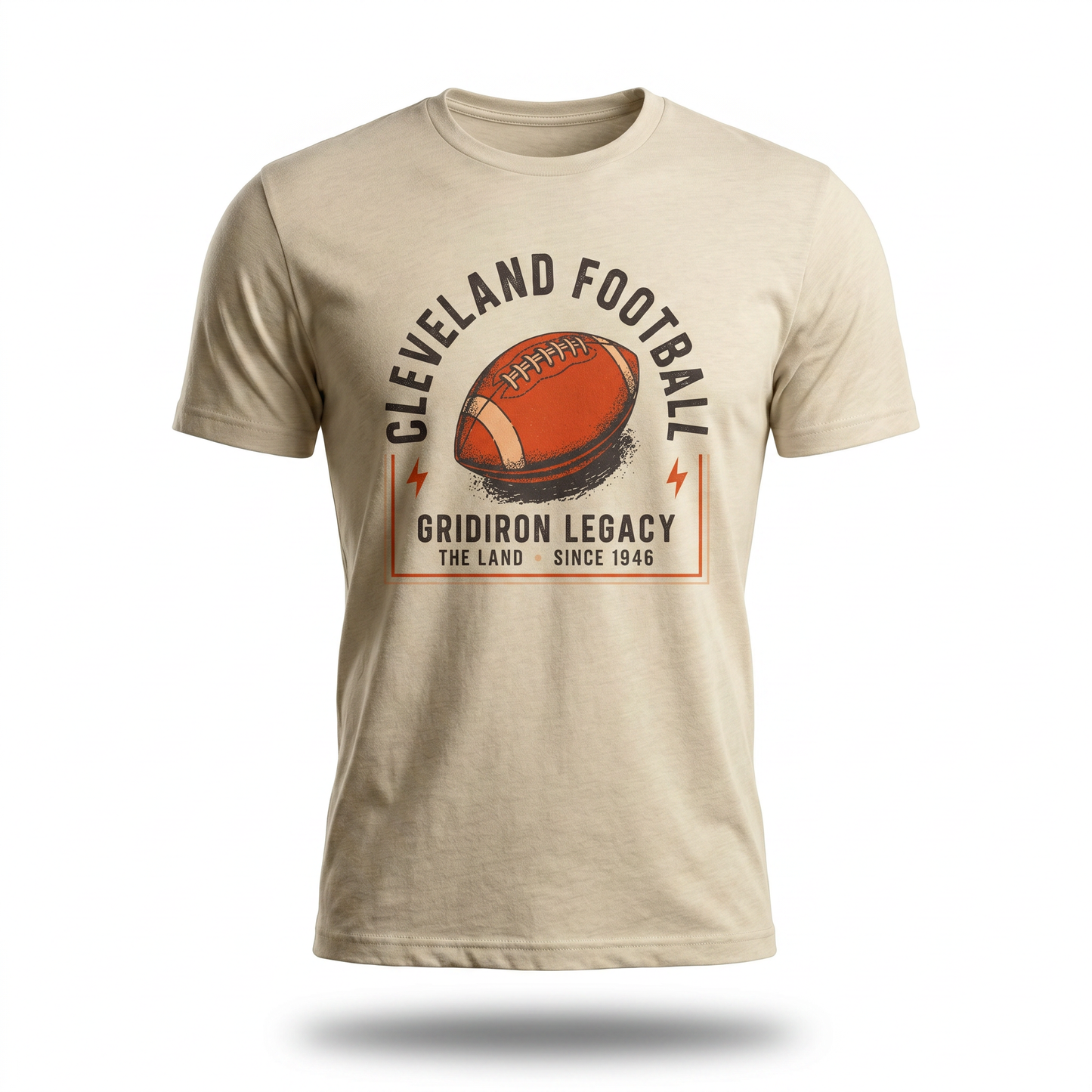 Cleveland Football Tee — "Gridiron Legacy" Retro Football Graphic Shirt