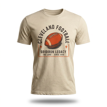 Cleveland Football Tee — "Gridiron Legacy" Retro Football Graphic Shirt