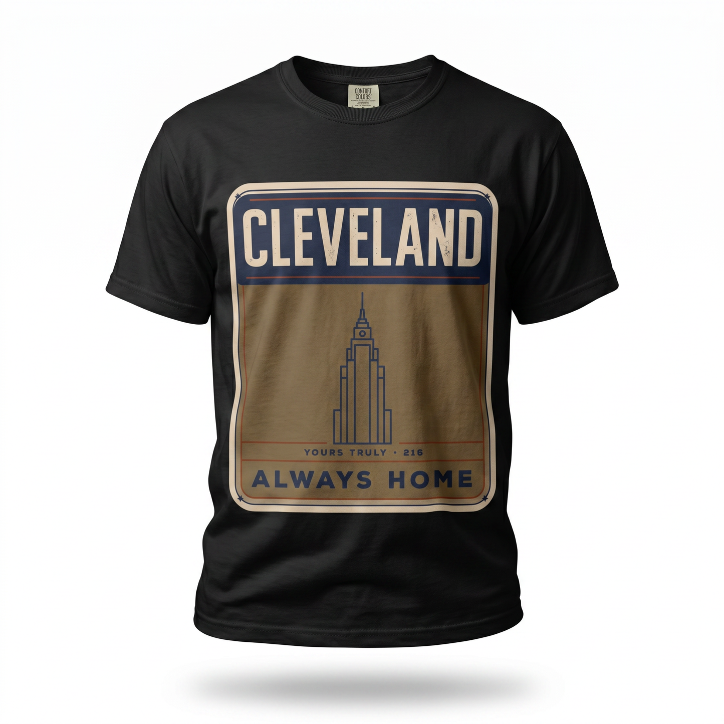 Cleveland Always Home T-Shirt — Retro Skyline Heritage Tee