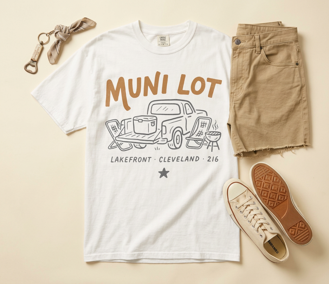 Muni Lot Lakefront Cleveland 216 T-Shirt