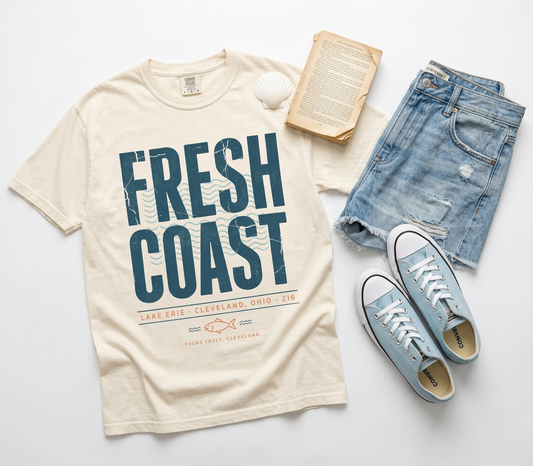 Fresh Coast Graphic T-Shirt — Cleveland Lake Erie Vintage Surf Tee