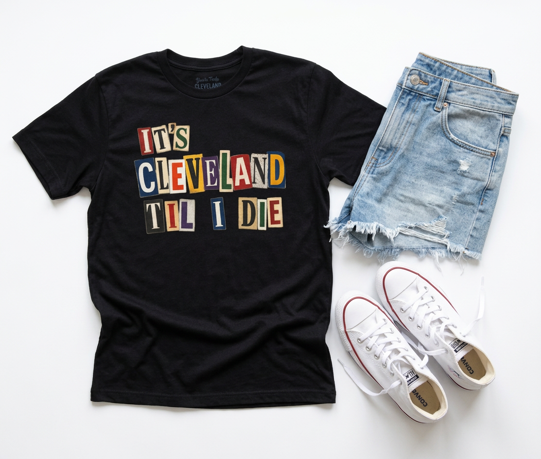 It's Cleveland Til I Die — Magazine Cutout Graphic Tee