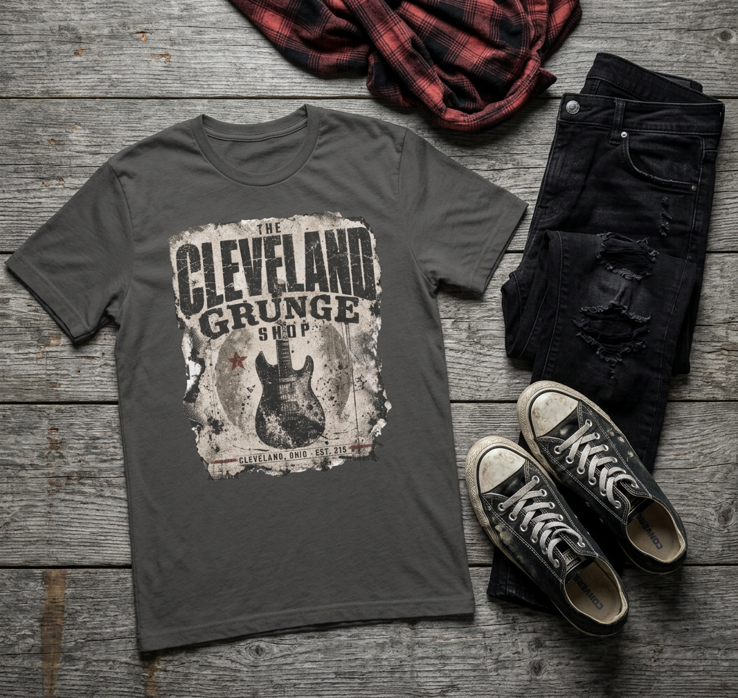 The Cleveland Grunge Shop — Vintage Guitar Graphic Tee
