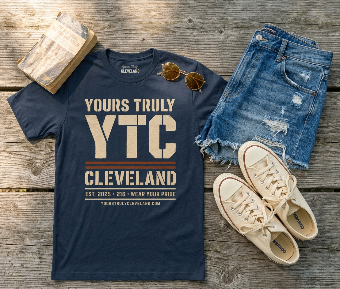 YTC Stencil Tee — Yours Truly Cleveland Spray Paint Graphic