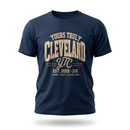 YTC Collegiate Tee — Yours Truly Cleveland Vintage Arch Graphic