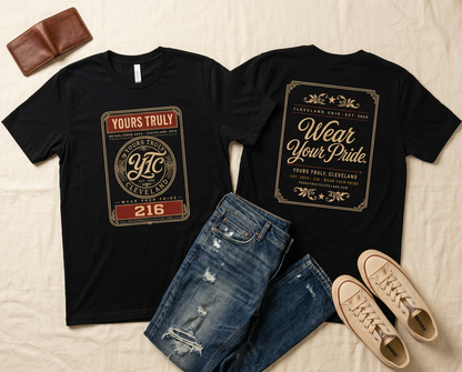 YTC Heritage Label Tee — Yours Truly Cleveland Ornate Graphic Shirt