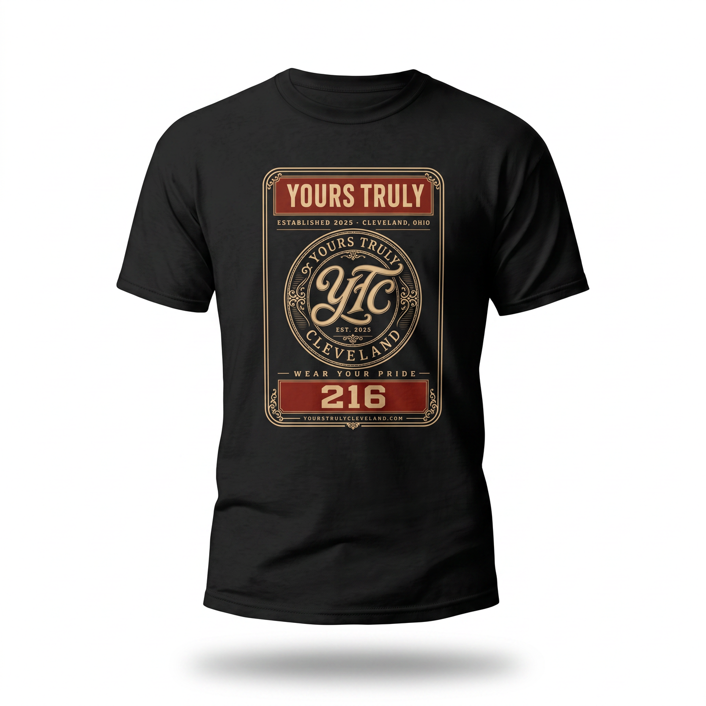 YTC Heritage Label Tee — Yours Truly Cleveland Ornate Graphic Shirt