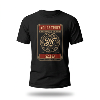 YTC Heritage Label Tee — Yours Truly Cleveland Ornate Graphic Shirt