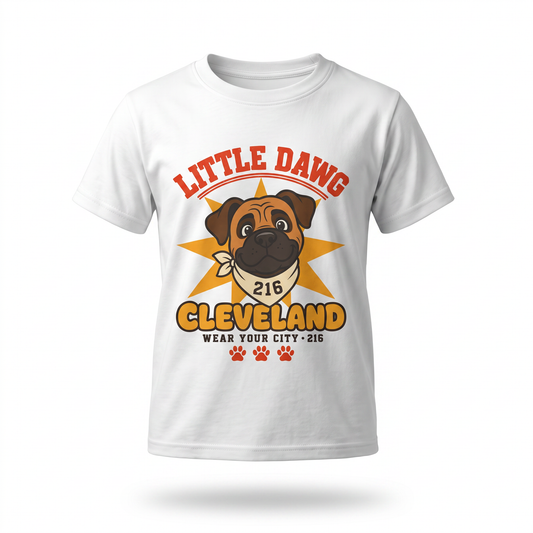 Little Dawg Youth Tee — Cleveland Kids Mascot Graphic Shirt