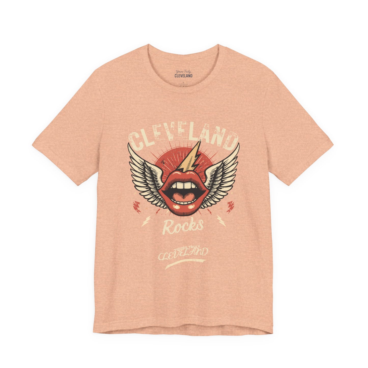 Cleveland Rocks Retro Winged Lips Tee