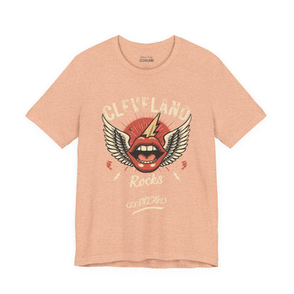 Cleveland Rocks Retro Winged Lips Tee