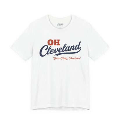 Cleveland Script Tee - "OH Cleveland" Retro City Pride Shirt