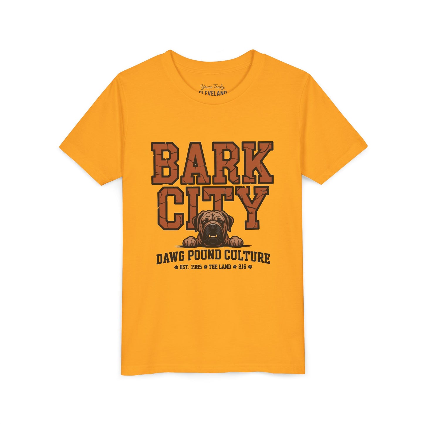 Bark City Youth Tee — Cleveland Dawg Pound Kids Graphic Shirt