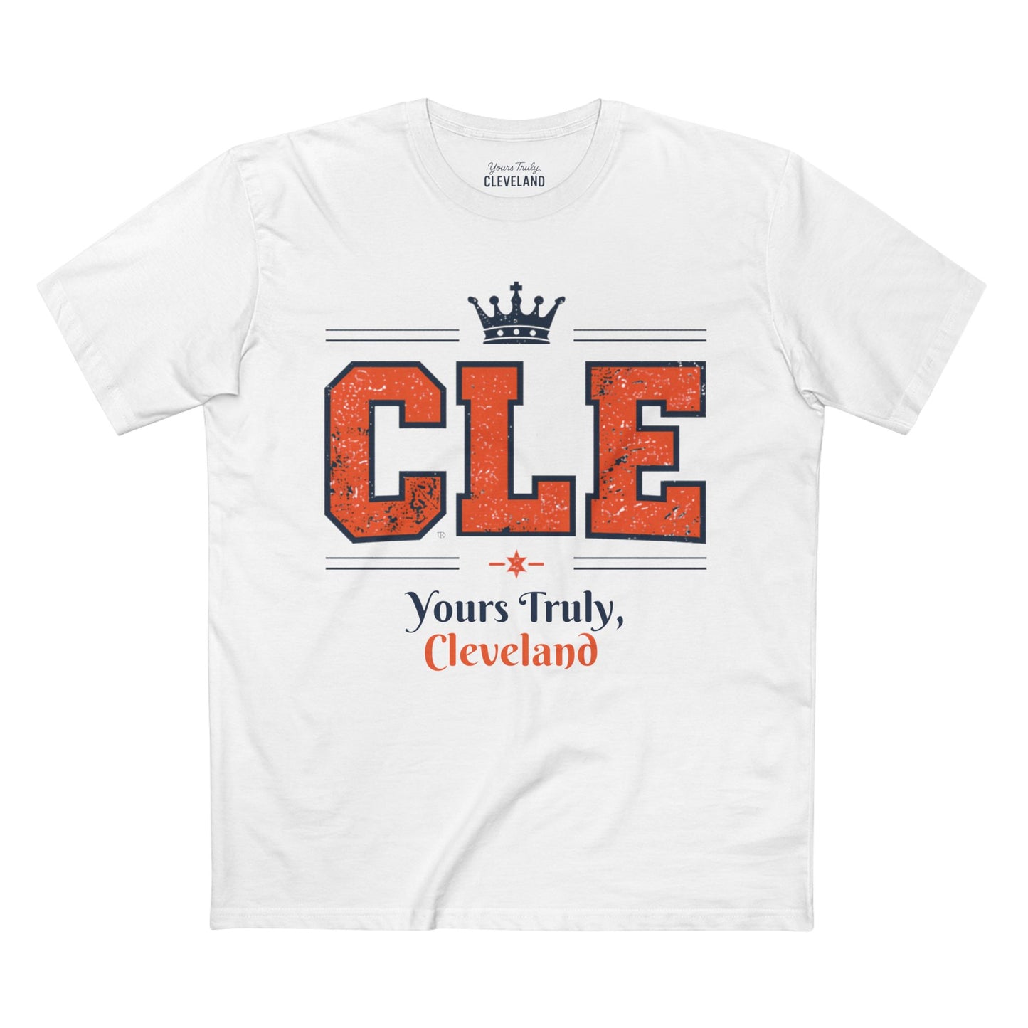 CLE Crown T‑Shirt — "Yours Truly, Cleveland" Retro City Tee