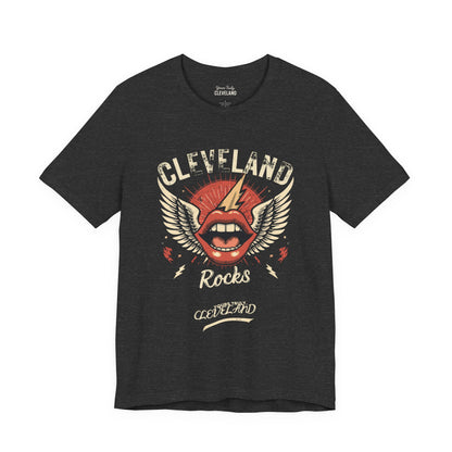 Cleveland Rocks Retro Winged Lips Tee