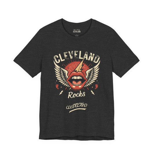 Cleveland Rocks Retro Winged Lips Tee