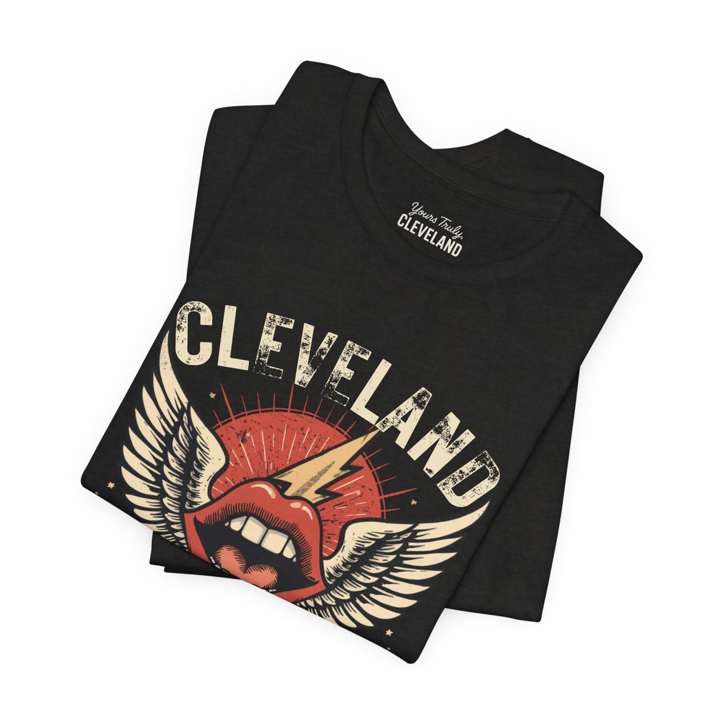 Cleveland Rocks Retro Winged Lips Tee