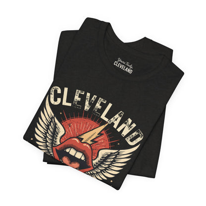 Cleveland Rocks Retro Winged Lips Tee
