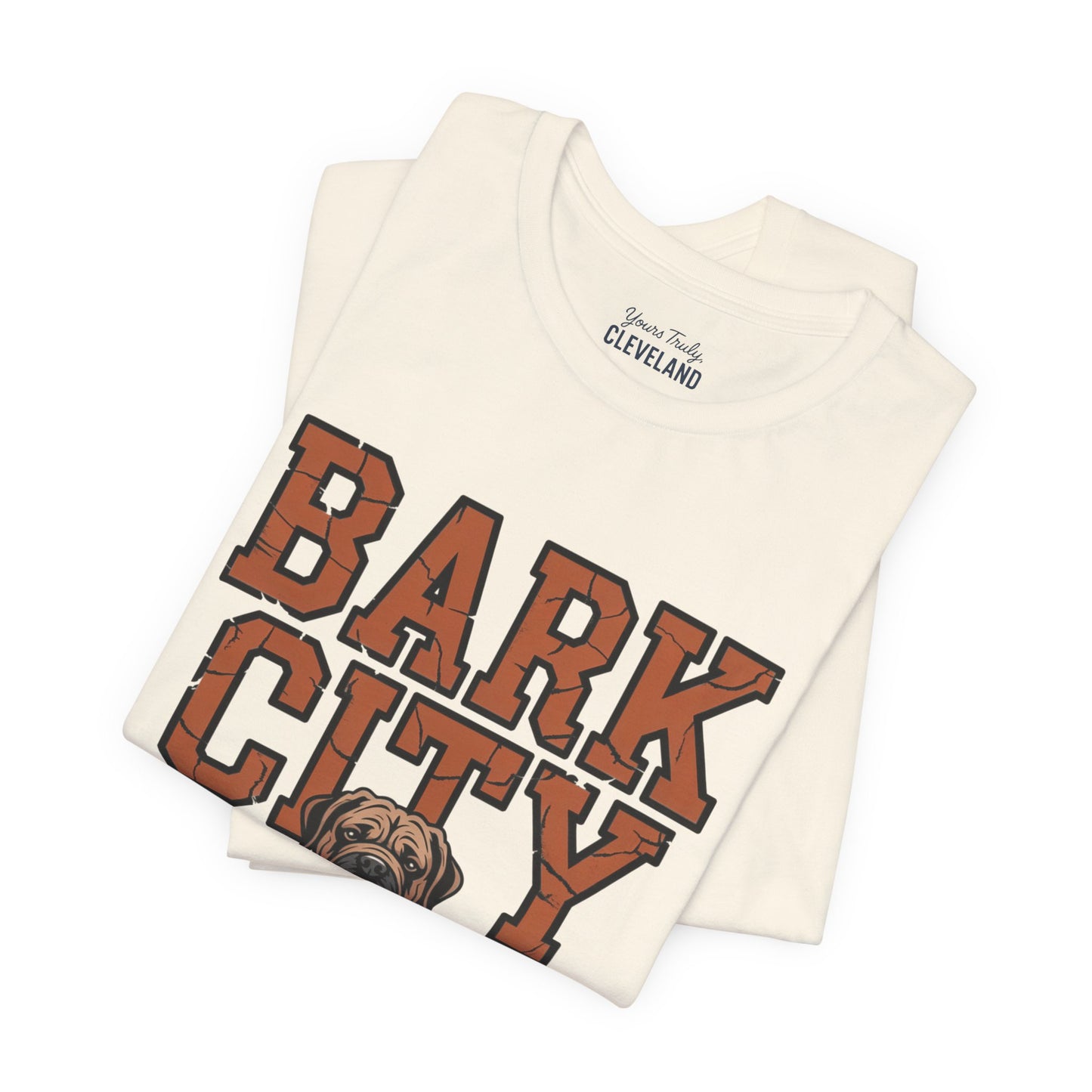 Dawg Pound Bark City Tee — Yours Truly Cleveland Football Script T-Shirt