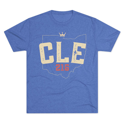 CLE 216 Ohio Outline Tri-Blend Tee