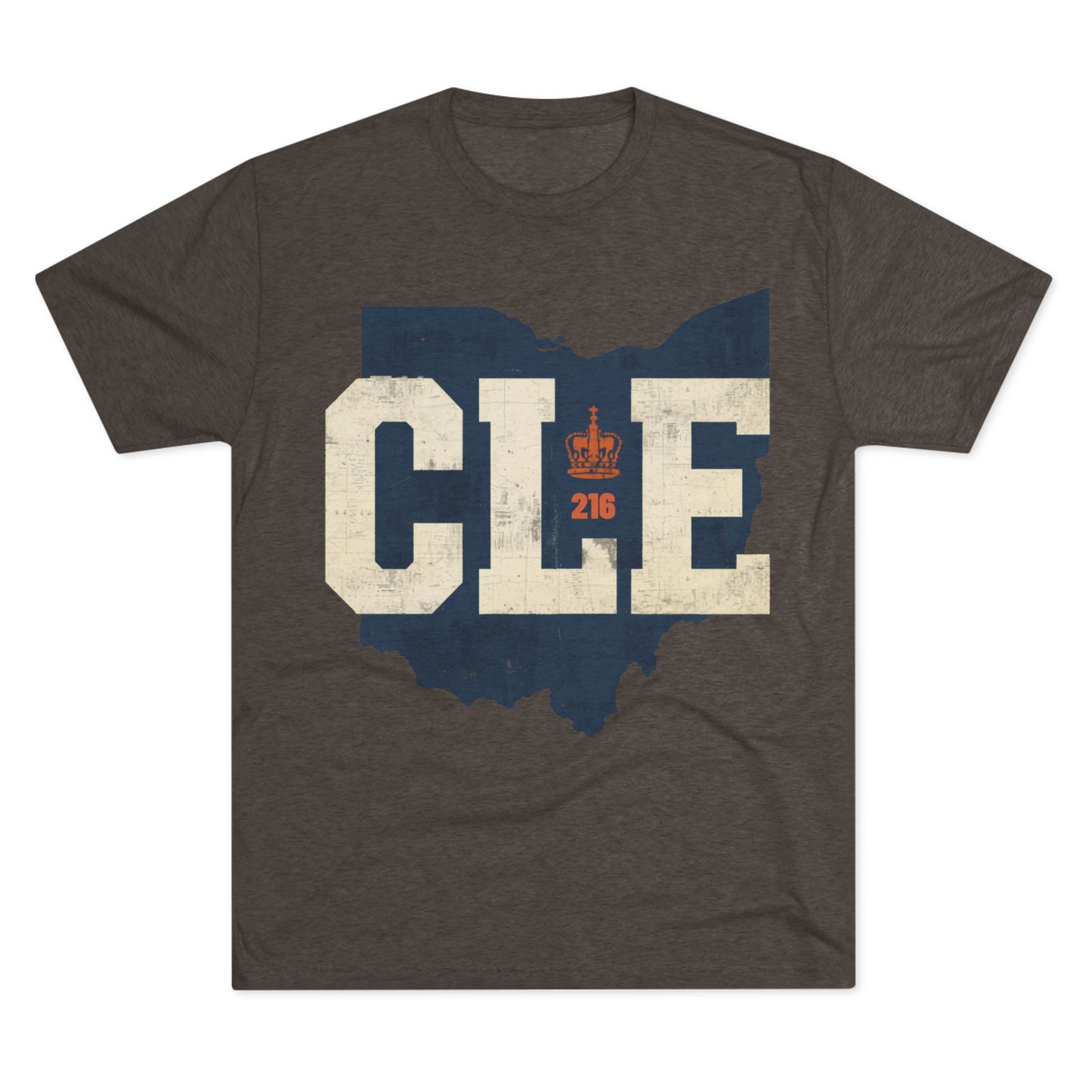 Cleveland CLE Ohio State Outline Tri-Blend Tee