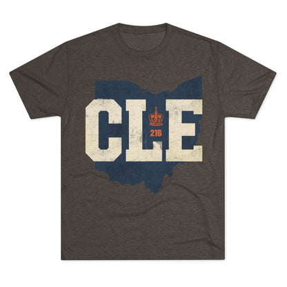 Cleveland CLE Ohio State Outline Tri-Blend Tee