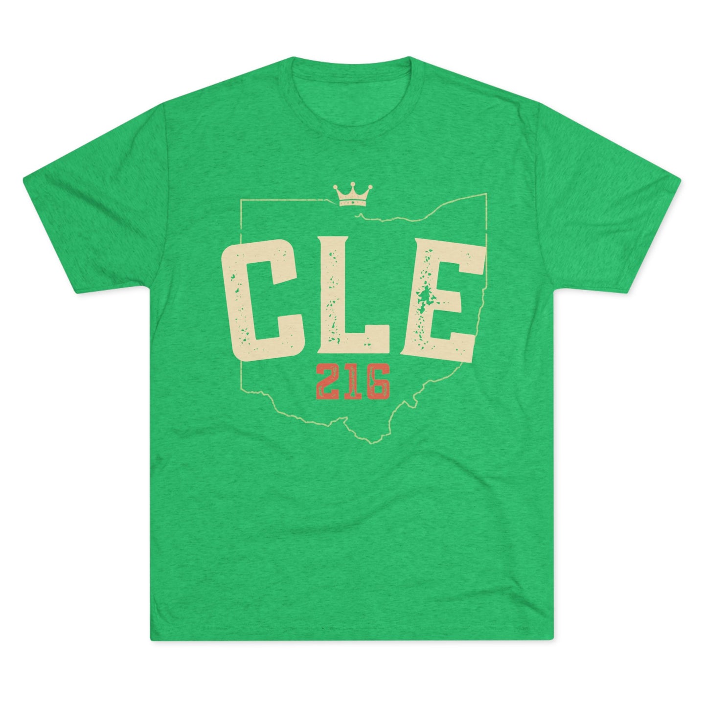 CLE 216 Ohio Outline Tri-Blend Tee