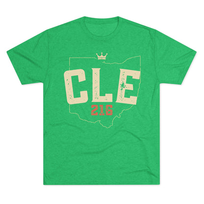 CLE 216 Ohio Outline Tri-Blend Tee