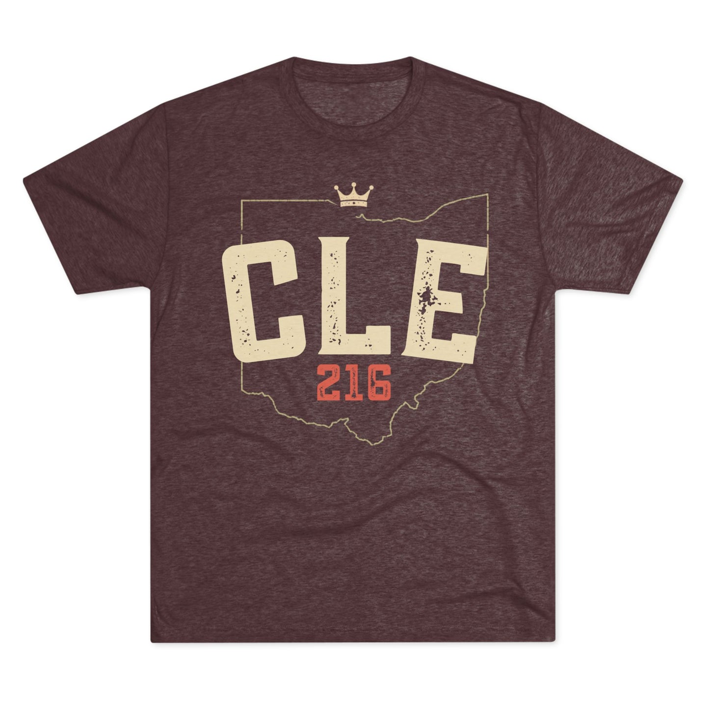 CLE 216 Ohio Outline Tri-Blend Tee