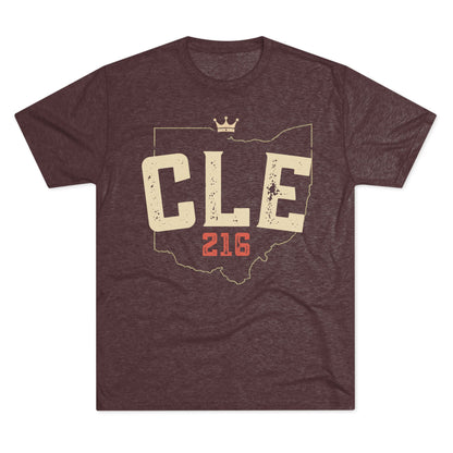 CLE 216 Ohio Outline Tri-Blend Tee