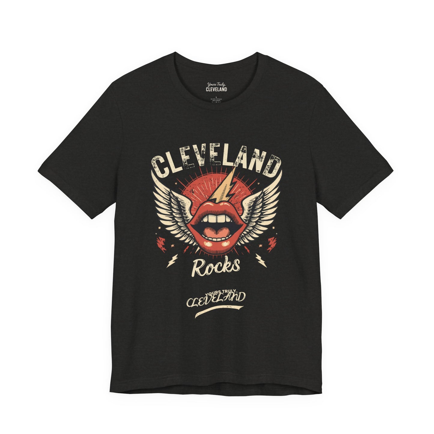Cleveland Rocks Retro Winged Lips Tee