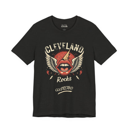 Cleveland Rocks Retro Winged Lips Tee