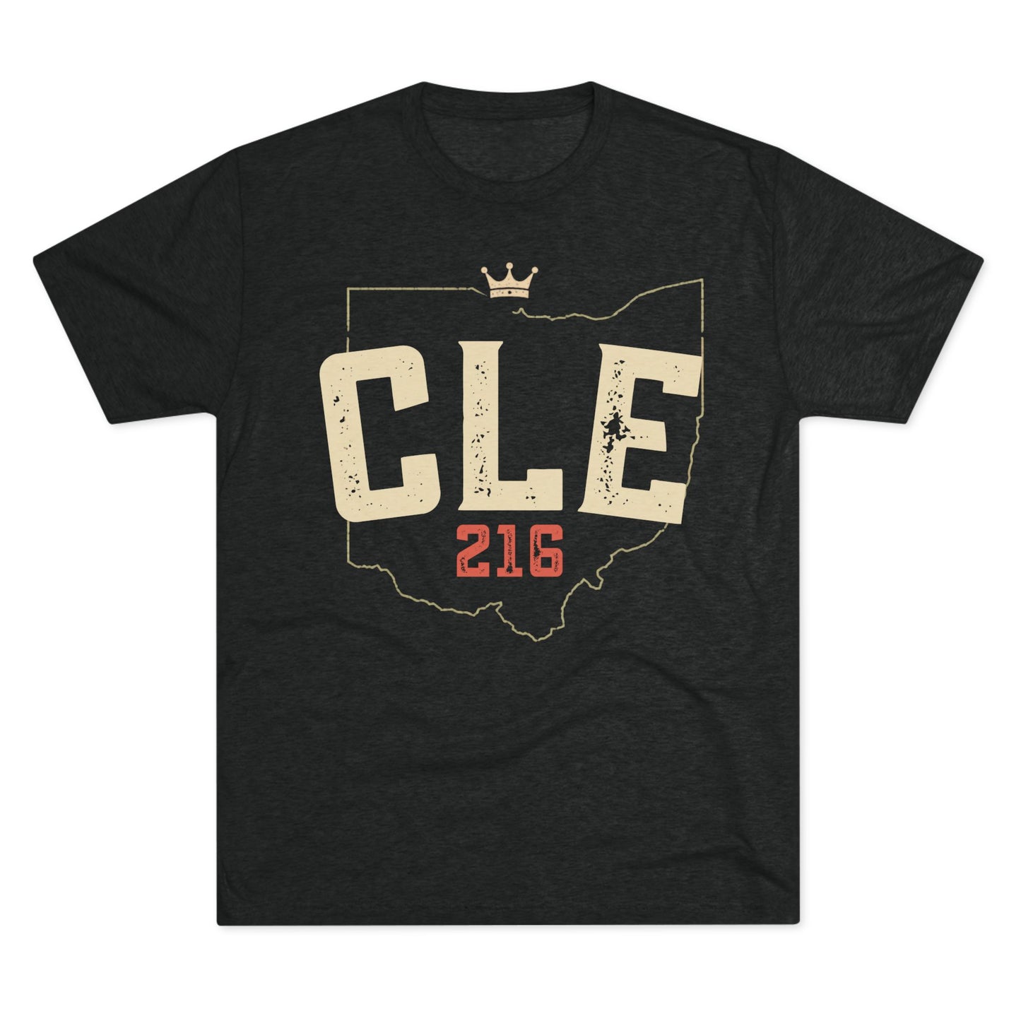 CLE 216 Ohio Outline Tri-Blend Tee