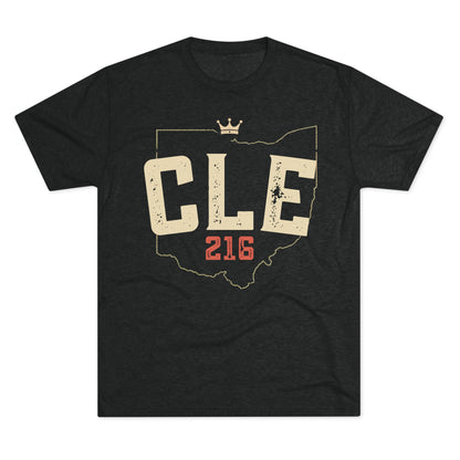 CLE 216 Ohio Outline Tri-Blend Tee