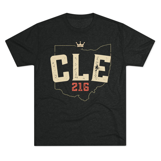 CLE 216 Ohio Outline Tri-Blend Tee