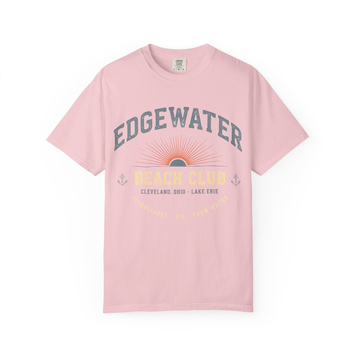 Edgewater Beach Club T-Shirt — Vintage Sunrise Lake Erie Graphic Tee