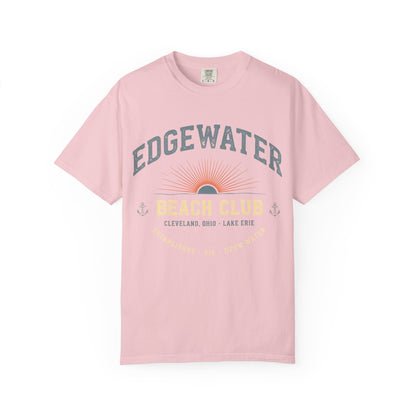 Edgewater Beach Club T-Shirt — Vintage Sunrise Lake Erie Graphic Tee