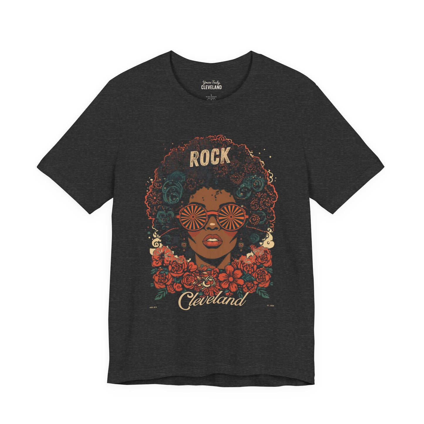 Rock Cleveland Retro Afro Floral Tee