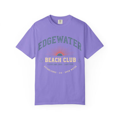 Edgewater Beach Club T-Shirt — Vintage Sunrise Lake Erie Graphic Tee