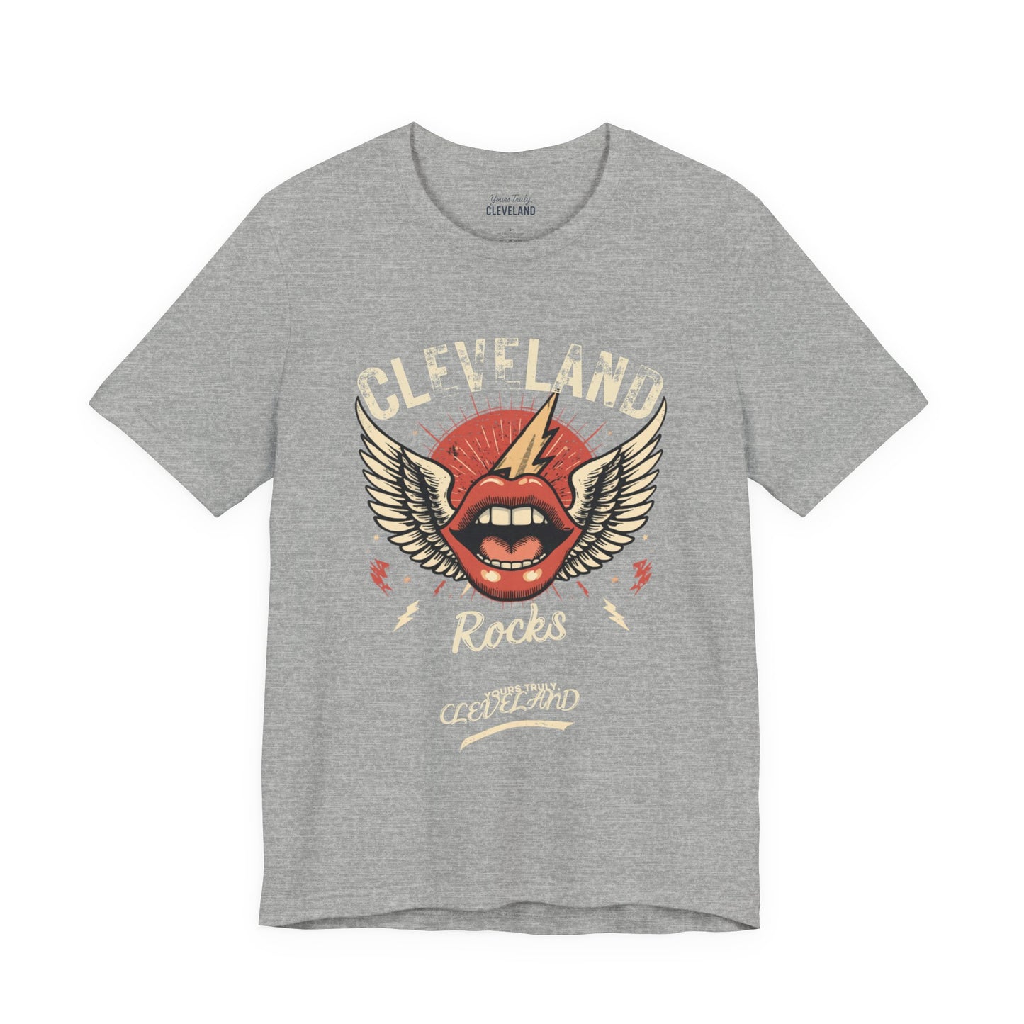 Cleveland Rocks Retro Winged Lips Tee