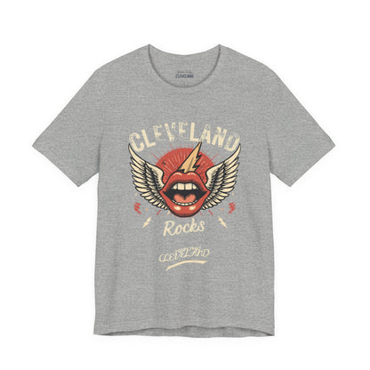Cleveland Rocks Retro Winged Lips Tee