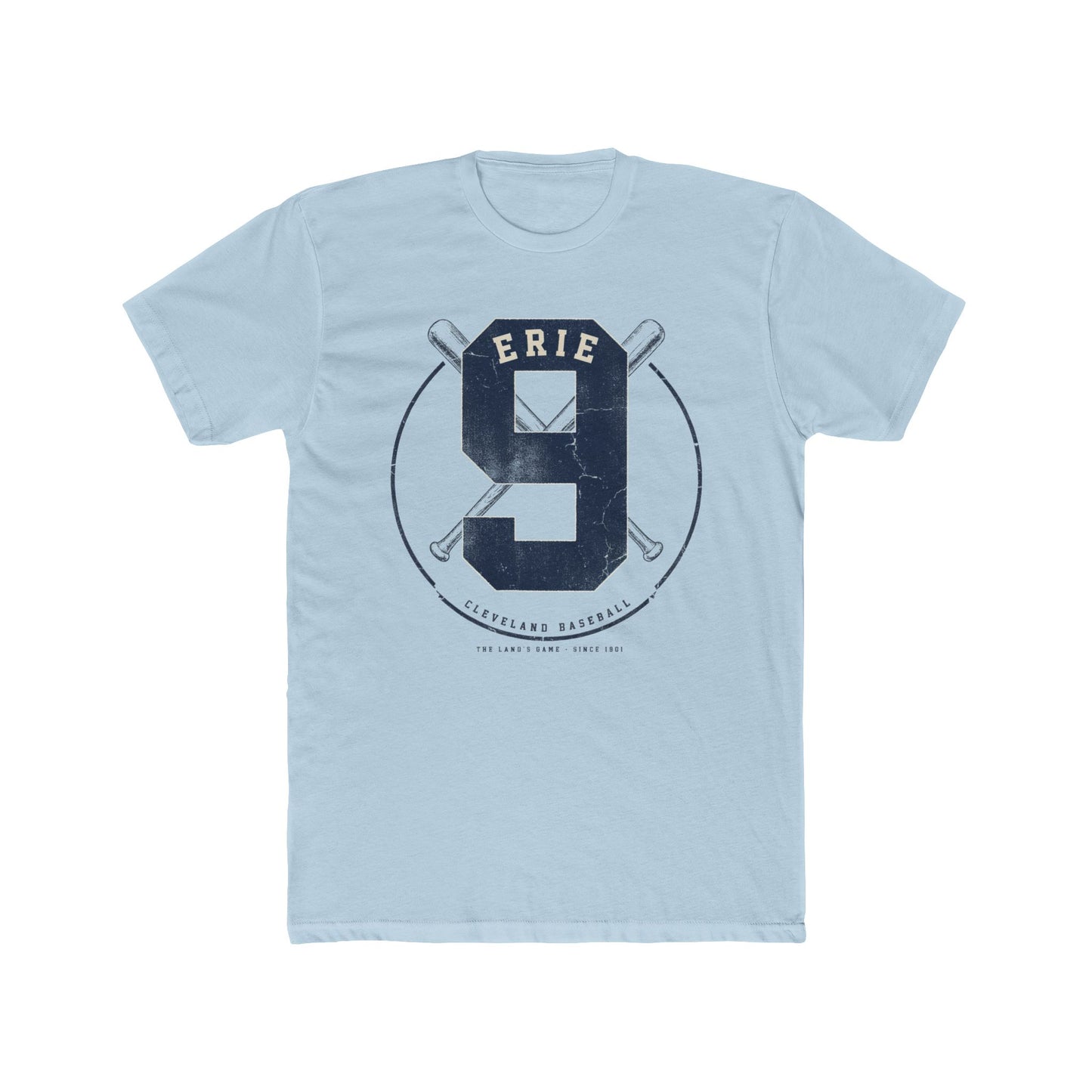 Erie 9 Baseball Tee — Cleveland Vintage Number Graphic