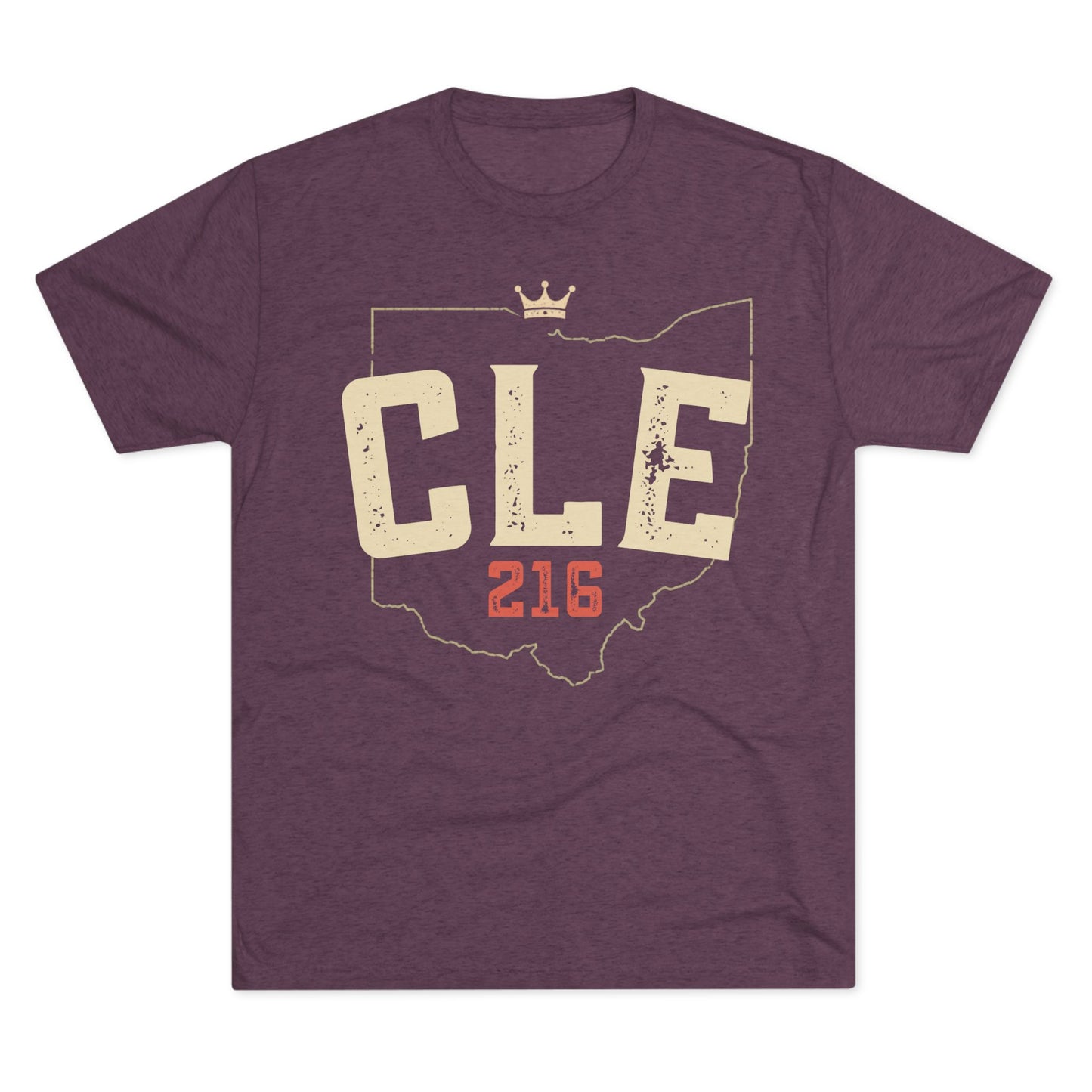CLE 216 Ohio Outline Tri-Blend Tee