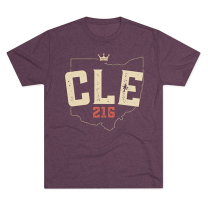 CLE 216 Ohio Outline Tri-Blend Tee