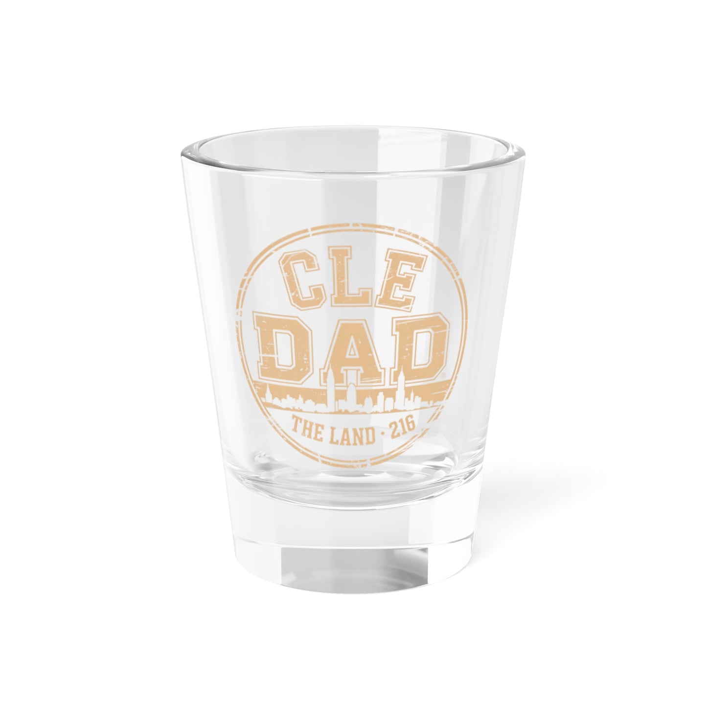 CLE Dad Shot Glass - The Land 216 Vintage Cleveland Whiskey Shooter (1.5 oz)